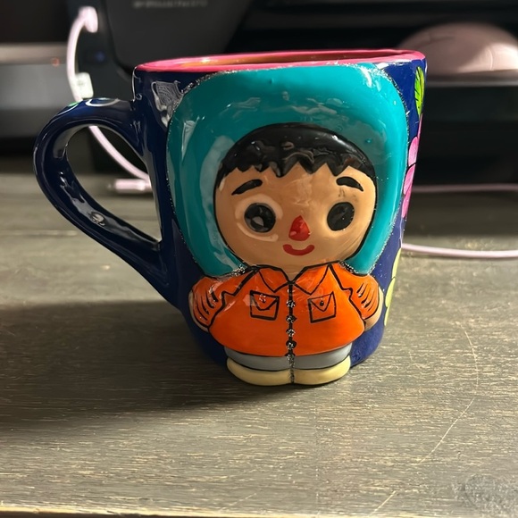 Terra cotta Taza Panchito mug hand painted - Picture 1 of 5